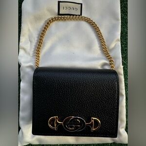 Gucci Black Zumi Chain Card Case